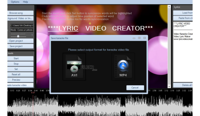free online lyric video maker for mac